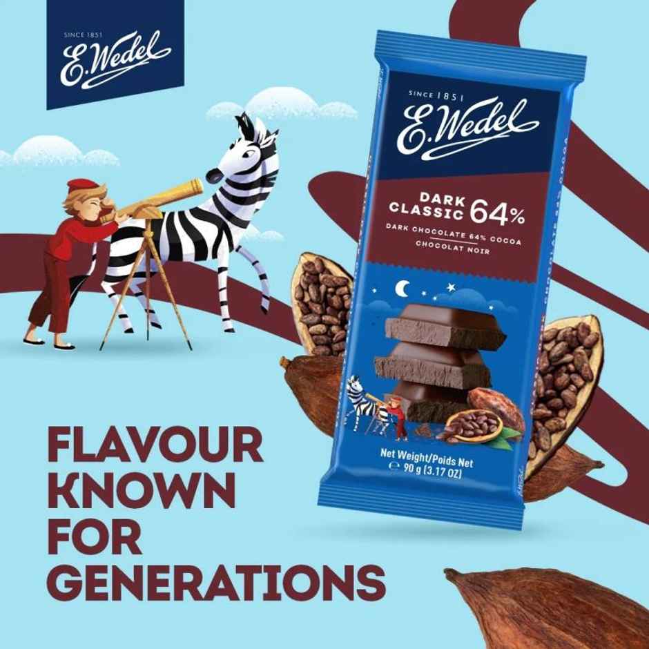 E.Wedel Dark Classic 64% Chocolate Cocoa